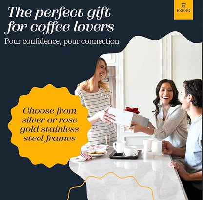 ESPRO - P5 French Press Coffee Maker – Patented Double Microfilter for Sludge and Grit Free Coffee, Black, 32 oz