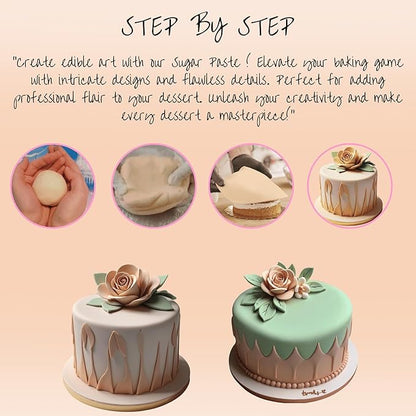 Confect Skin Fondant | Icing Fondant | Colored Fondant | Fondant Kit | Cake Fondant | Chefs Choice Edible Fondant for Cakes Decorating | Vegan, Gluten-Free, Nut-Free, Palm Oil-Free – 8.8 Oz