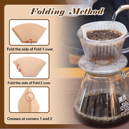 Disposable Coffee Paper Filters, 160 Pcs #4 Cone Coffee Filter 8-12 Cup (Natural Unbleached) for Ninja Coffee Maker