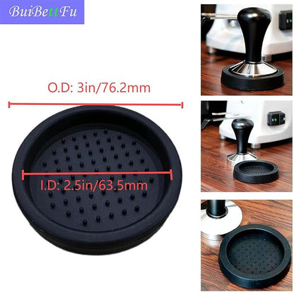 Coffee Knock Box Shock-Absorbent Durable Barista Style Knock Box With Removable Knock Bar and Non-Slip Base Gift 3 Inch Food Grade Silicone Coffee Tamper Mat (Round Coffee Tamper Mat)