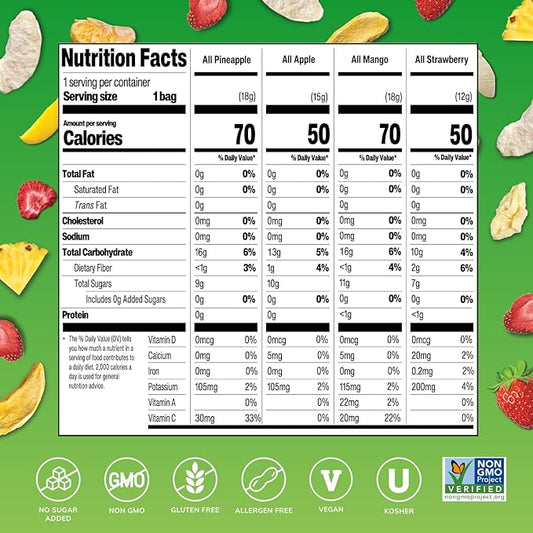 Crispy Fruit Favorite Flavors Freeze Dried Fruit Variety Pack (16 count) 243g