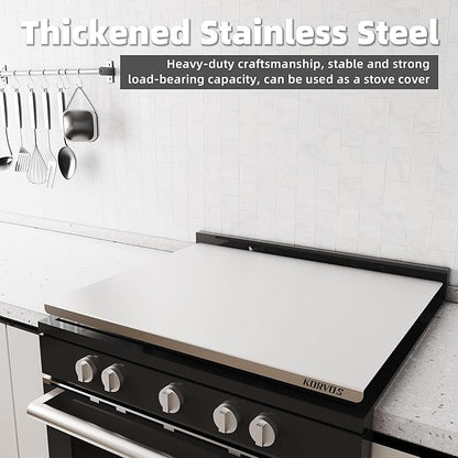 KORVOS Stainless Steel Cutting Boards, Food Grade 304 stainless steel cutting board with lip, Metal Chopping Boards for Kitchen, Meat, Fruits&Baking, Heavy Duty&Non-Slip, 15.7" x 19.7"