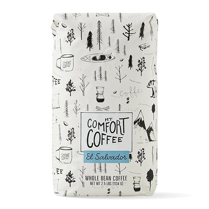 Mt. Comfort Coffee El Salvador Medium Roast, 2.5lb - Flavor Notes of Honey, Tangerine, & Chocolate - Sourced From Local, El Salvadorian Coffee Farms - Roasted Whole Bean