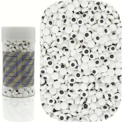 Dynastang 7mm Mini Eyes Sprinkles Halloween Edible Eyes Cake Decoration Cupcake Toppers Cookie Decorating Perfect for Cakes, Cupcakes, Desserts Toppings 3OZ