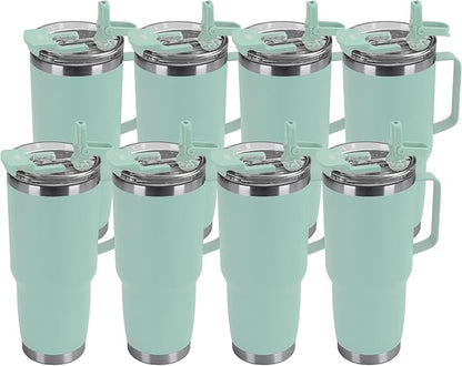 HASLE OUTFITTERS 30oz Tumbler Bulk with Handle, Insulated Travel Coffee Mug Set with Handle Leak-Proof Double Wall Stainless Steel Vacuum Tumblers Pack Metal Cup for Hot and Cold Drink