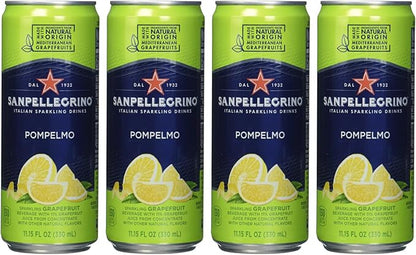 Sanpellegrino Italian Sparkling Drink Pompelmo, Sparkling Grapefruit Beverage, 24 Pack Of Cans