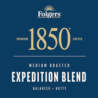 Folgers 1850 Expedition Blend Medium Roast Ground Coffee, 12 Ounce (Pack of 6)