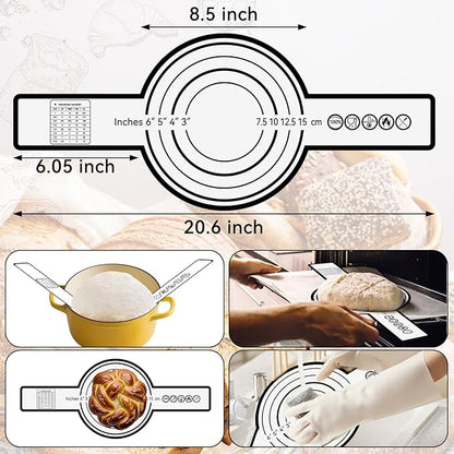 24 PCS Sourdough Starter Kit w/ 34oz Sourdough Starter Jar, Sourdough Bread Baking Supplies 9" Round & 10" Oval Silicone Banneton Bread Proofing Baskets & Baking Tools Set, Ideal Gift for Baking Gift