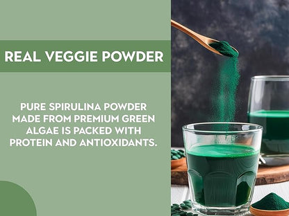 Ancient Roots Green Spirulina Powder - Freeze-Dried, All-Natural, No Sugar Added, Mix with Smoothies, Natural Food Coloring, Resealable Pouch - 10.5 Ounces (75 Servings)
