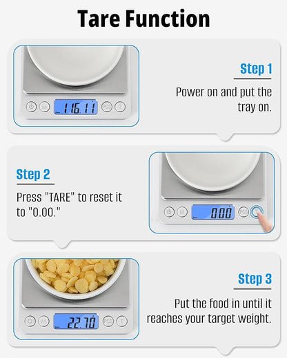 NEXT-SHINE Gram Scale, Digital Pocket Scale Portable Mini Size 500g x 0.01g with Back-Lit LCD Display Stainless Steel Platform Grams Ounces for Coffee Brewing Jewelry Cooking Baking