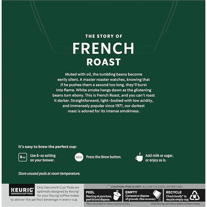 Starbucks K-Cup Coffee Pods, Dark Roast Coffee, French Roast, 100% Arabica, 1 box (32 pods)
