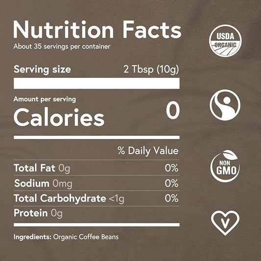 Fabula Low Acid Coffee Beans Whole, Organic Espresso Coffee - Non-GMO - No Molds - Mycotoxins Pesticides Free - Single Origin Coffee - 12 Oz