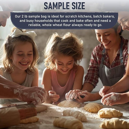 Great River Milling Organic Whole Wheat Flour | Unbleached & Unbromated | High Protein & Fiber | Non-GMO, Kosher | Perfect for Sourdough, Bread, Rolls, Baking, Cooking & More | 2 Lb