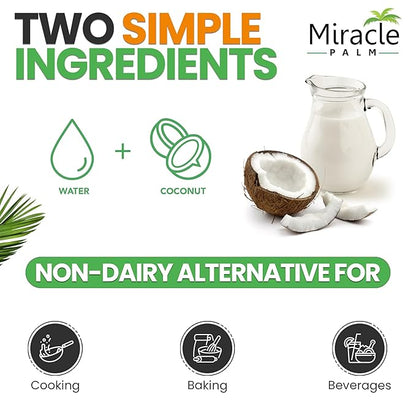 Miracle Palm Coconut Milk Unsweetened - Coconut Milk Canned, Additive Free Organic 13.5 Fl Oz (Pack of 12)