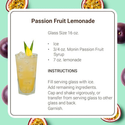 Monin - Passion Fruit Syrup, Sweet Tropical Flavors, Great for Teas, Sodas, & Cocktails, Natural Flavors, No Artificial Sweeteners or Ingredients, Gluten-Free, Vegan, Non-GMO, Clean Label (1 Liter)