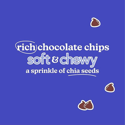 Love + Chew Superfood Soft Baked Cookies, Chocolate Chia Flavor, Plant Based Cookie Made With Chia Seeds & Dark Chocolate for Kids and Adults, Vegan Snacks, Gluten Free, Paleo, Non GMO, 60 Pack