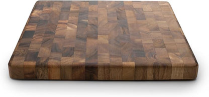 Ironwood Gourmet 28218 Square Charleston End Grain Chef's Board , Acacia Wood 14" Square