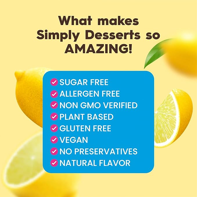 Simply Desserts Lemon Instant Pudding, Sugar-Free, 6-Pack – Healthy Dessert, Keto Snacks, Vegan & Diabetic-Friendly, Kosher, 1.7 Oz Ea