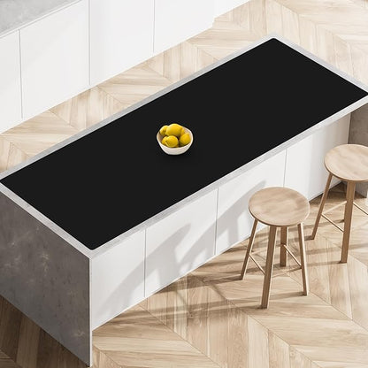 78.7”x23.6”(200cmx60cm) Heat Resistant Mat for Countertop, Silicone Mats for Kitchen Counter, Extra Large Counter Mat, Nonslip Mats for Crafts Countertop Protector, Black
