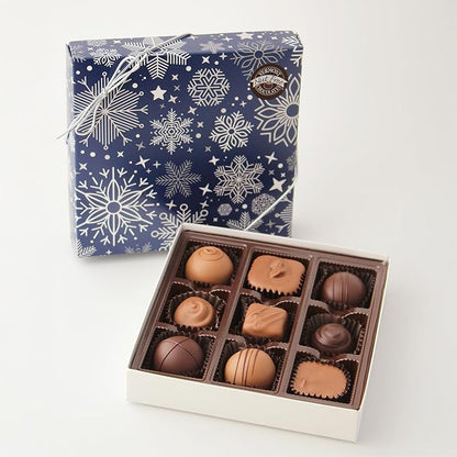 Vermont Nut Free Chocolates Hanukkah Grand Assortment – Kosher, Nut Free Gourmet Chocolate Gift Box with Truffles, Caramels, Buttercreams & More (4.5 oz)