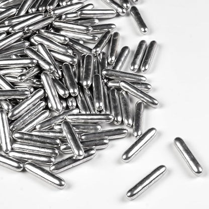 Silver Rods Sprinkles, Sugar Sprinkles For Cake Decorating, 150g/5.29oz, Food Grade, Ice Cream Decoration, Cupcake Toppers, Donuts, Cookies, Holiday, Birthday Party, Christmas Supplies