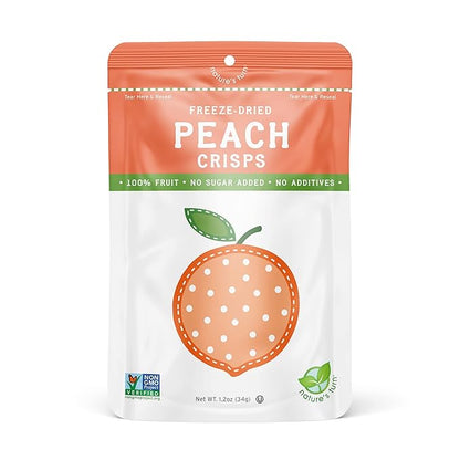 Nature's Turn Freeze-Dried Fruit Snacks, Peach Crisps, Pack of 6 (1.2 oz Each)