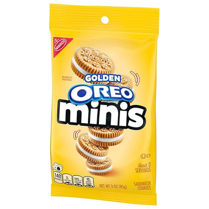 OREO Minis Golden Sandwich Cookies, 12 - 3 oz Bags