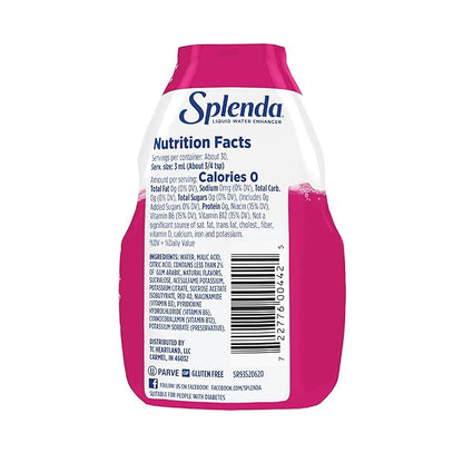 SPLENDA Liquid Water Enhancer Drops, Sugar Free, Zero Calorie, Natural Flavor, Concentrated Drink Mix, 3.11 Fl Oz Each Bottle (Strawberry Watermelon, 2 Pack)