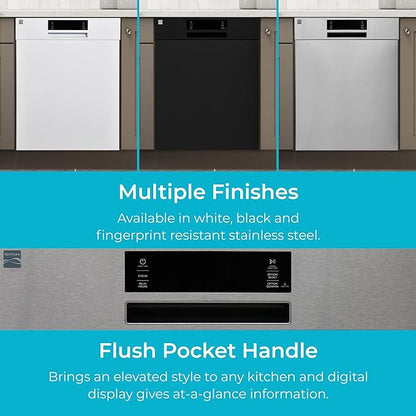Kenmore 24" Built-in Stainless Steel Tub Dishwasher EasyFlex 3rd, SmartWash, UltraWash Plus, TurboDry, and Adjustable Rack, Energy Star Certified, Fingerprint Resistant