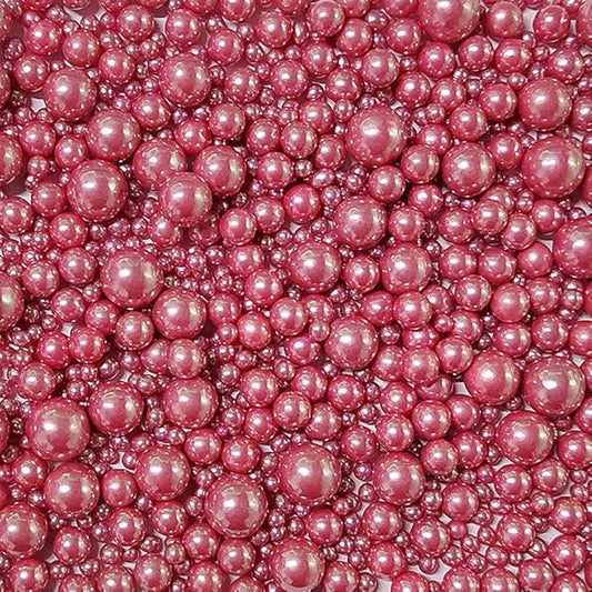 Edible Rose Gold Sugar Pearls Candy Sprinkles 120G/ 4.23Ounce Baking Cake Sprinkles Cupcake and Cake Topper Cookie Decorations Wedding Party Valentines Halloween Christmas Supplies