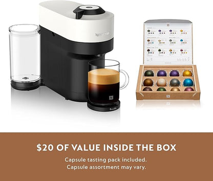 Nespresso Vertuo Pop+ Coffee and Espresso Maker by Breville with Milk Frother, Coconut White