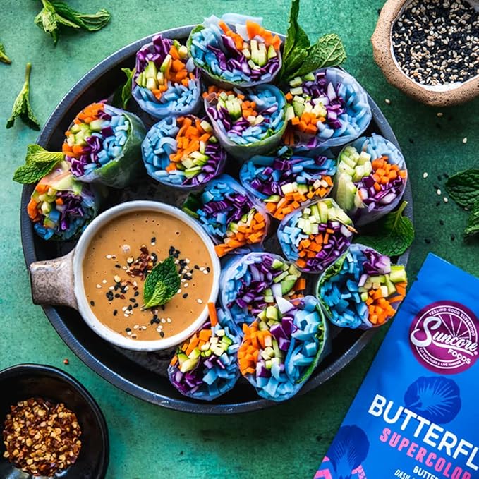 Suncore Foods Blue Butterfly Pea Powder, Blue Food Coloring Powder, Gluten-Free, Non-GMO, 3.5oz (1 Pack)