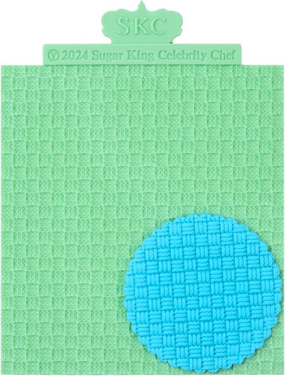 KALAIEN Sweater Texture Fondant Impression Mats Knit Fondant Embosser Texture Mats for Clay Cake Decorating Molds 1Pcs(Style 3)