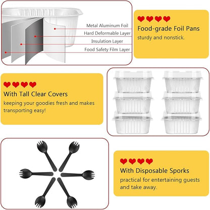 LNYZQUS 120pack/10oz Mini Cake Baking Pans with Lids, 4”X4” Small Cake Pan Foil Brownie Tins, Square Disposable Ramekins Cupcake Baking Cups Dessert Cheesecake Containers-White