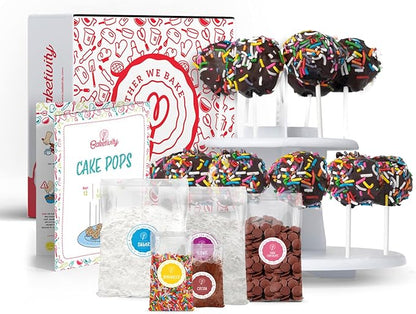 Cake Pop Kit by Baketivity | No Mold or Maker Needed | Cake Pop Stand and Baking Kit | Arts and Crafts for Kids Baking Sets | Kosher