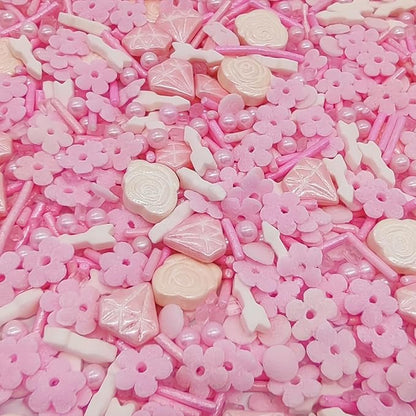 Sprinkles Diamond & Rose & Arrow Cake Decorations Cupcake Toppers Cookie Decorating Perfect for Cakes,Cupcakes,Desserts Toppings 3OZ