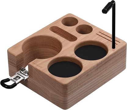 Normcore Compact Tamping Station, Tamper WDT Holder Portafilters Stand, Espresso Accessory Tool Organizer For 58mm Coffee Machine, Adjustable Height, Solid American Ashwood