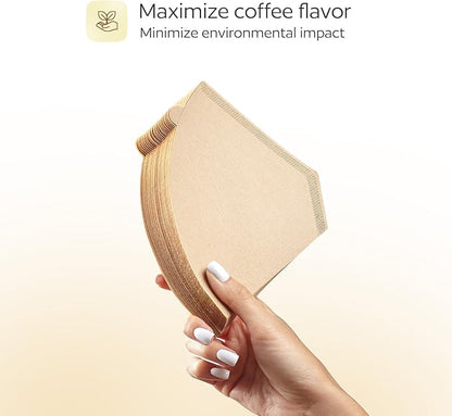 200 Pcs #4 Unbleached Paper Coffee Filters for Cuisinart, Ninja, BLACK+DECKER & other 8-12 Cup Coffee Makers - Perfect for Pour Over and Drip Coffee