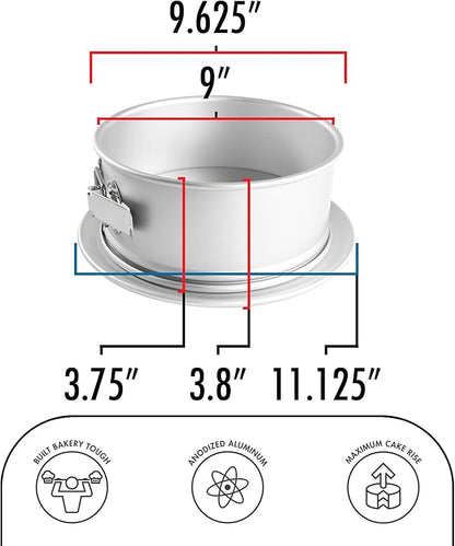 Fat Daddio's PSF-93 Anodized Aluminum Springform Pan, 9 x 3 Inch