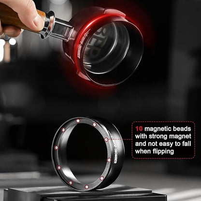 MHW-3BOMBER 51mm Espresso Dosing Funnel Magnetic Coffee Dosing Ring Portafilter Funnel Barista Tools Compatible with 51mm Delonghi Decica Portafilter DR5548B-OS
