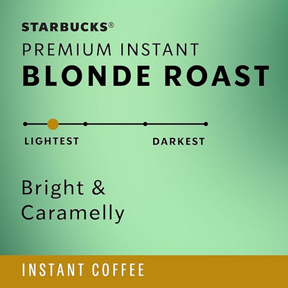 Starbucks Premium Instant Coffee, Blonde Roast, 100% Arabica Beans, 3 Pack (3.17 Oz Each)