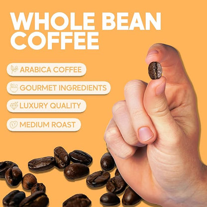Sarasota Coffee Whole Bean Creme Brulee | Medium Roast Gourmet Flavored Coffee Beans | Low Acid, Mold Free, Specialty Grade Bulk Beans | 5lb (80 oz)