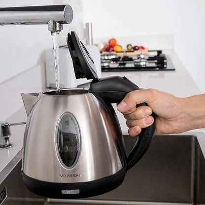 Mixpresso Stainless Steel Electric Kettle, Cordless Pot 1.2L Portable Electric Hot Water Kettle, 1500w Strong Fast Boiling Pot, Water Boiler, Electric Tea Kettle With Boil Dry Protection