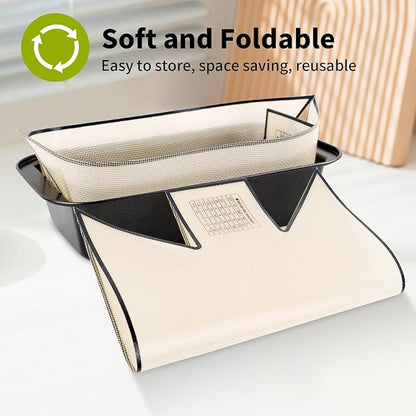 2Pcs Silicone Bread Loaf Pan Liners, Extra Thick Silicone Baking Mat for Dutch Oven, Non-Slip & Easy Clean Reusable Sourdough Bread Baking Supplie - For Bread, Cookies, Pastry (black)