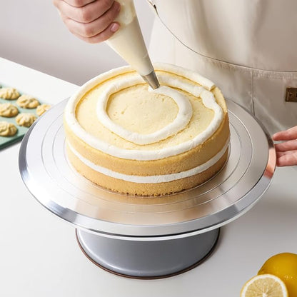 12 Inch Round Aluminum Tall Revolving Cake Decorating Stand,Cake Turntable, Rotating Cake Stand,Cake Spinner Turntable for Decorating,Cake Turntable for Decorating,Professional Cake Decorat Spin Kit