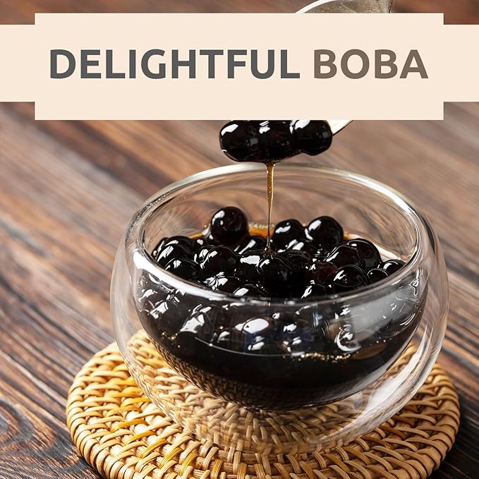 US Boba Co Unsweetened Tapioca Pearl, Easy to Cook, Tapioca Boba Balls for Tea Milk, Coffee & Dessert Topping, Fresh Made in USA, Brown Sugar Flavor, 1 Pound (Pack of 2)