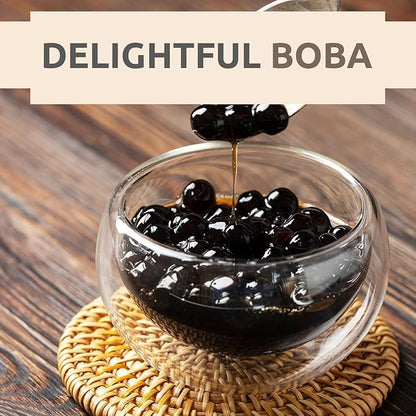 US Boba Co Unsweetened Tapioca Pearl, Easy to Cook, Tapioca Boba Balls for Tea Milk, Coffee & Dessert Topping, Fresh Made in USA, Brown Sugar Flavor, 1 Pound (Pack of 2)