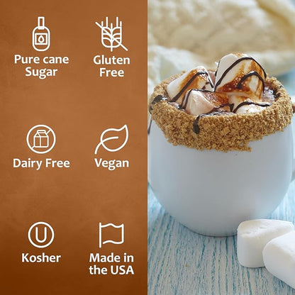 Syruvia S’mores Syrup for Coffee - 25.4 fl oz. Kosher and Gluten-Free. Perfect for Lattes, Smoothies, Shakes, Drinks, Desserts, and More.