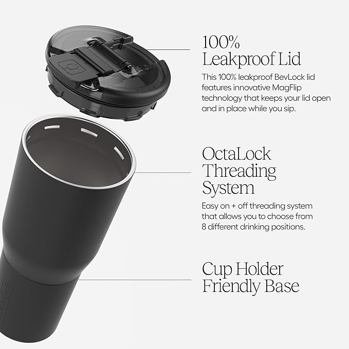 BrüMate Nav 25oz 100% Leak Proof Insulated Travel Tumbler with Magnetic BevLock™ Lid - Double Wall Cup-Holder Friendly Stainless Steel Mug (Kiwi)