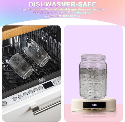 Glass Spice Jar Coffee Sugar Container Airtight Glass Jar Food Storage Canisters Bottle for Kitchen Seasoning Tea Herb Overnight Oats Bar Parfait Snacks (6 * 200ml(6.76oz))